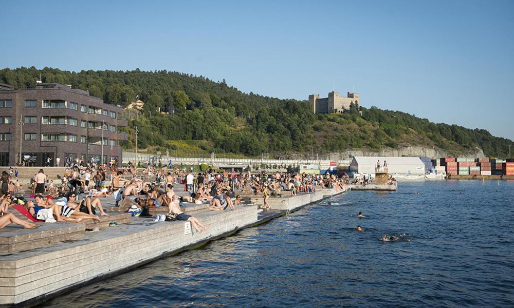 City Center Flat W Roof Top Terrace & Free Parking Oslo Exterior foto